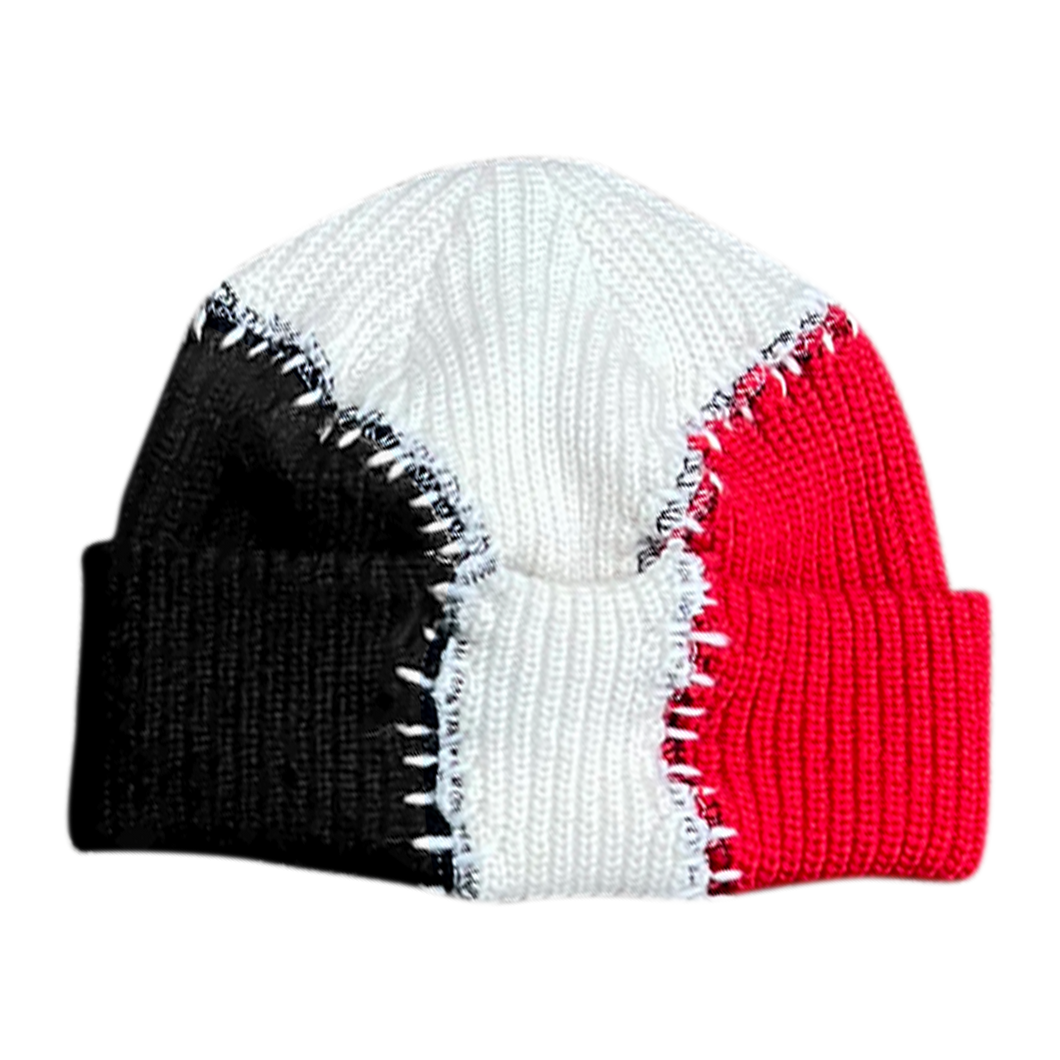 Tri-Stitch Beanie (White/Red)