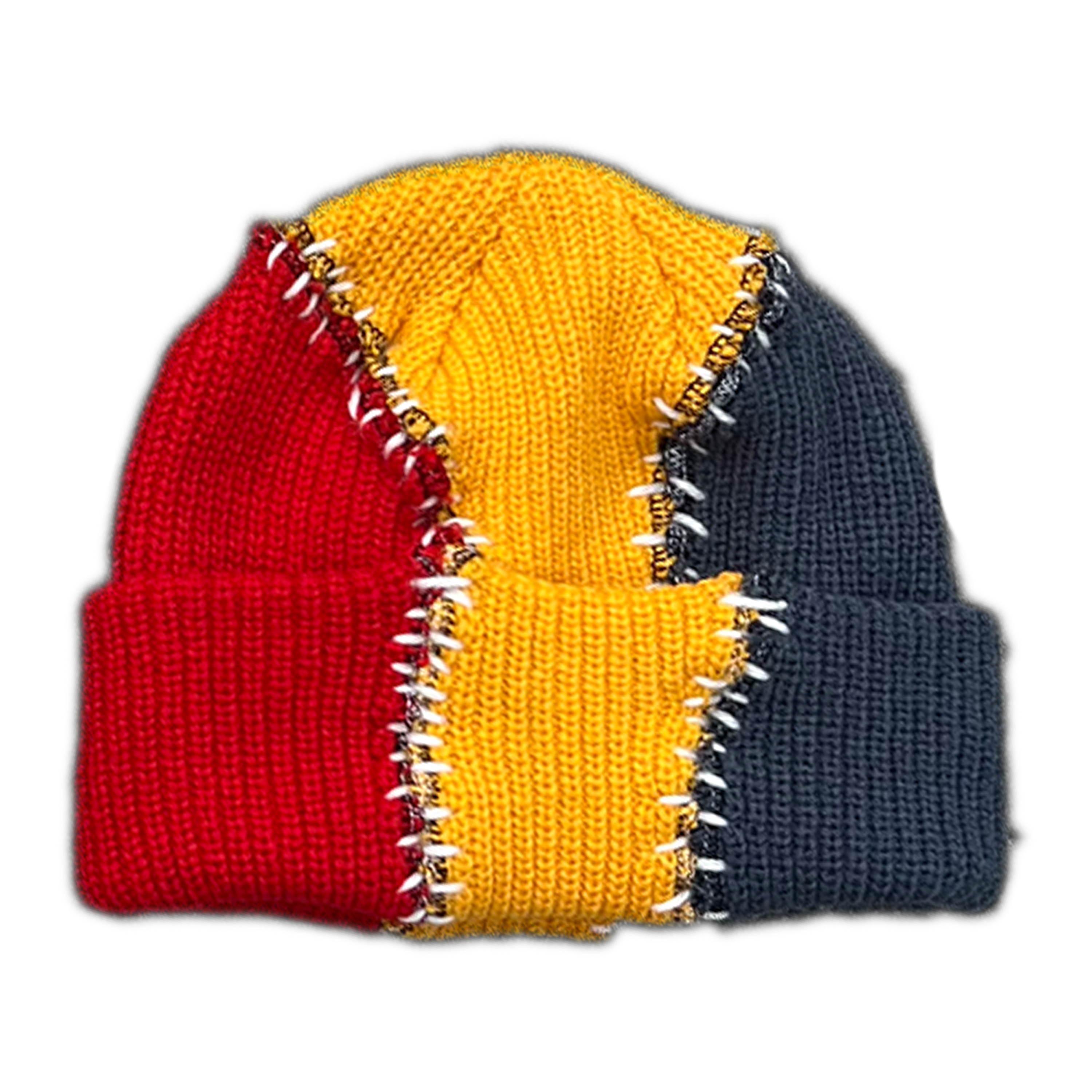 Tri-Stitch Beanie (Yellow/Blue) – MadeByRila
