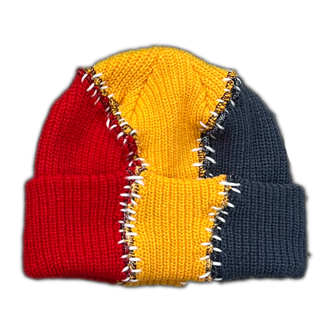 Tri-Stitch Beanie (Yellow/Blue)