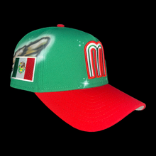 Load image into Gallery viewer, “Viva Mexico” Airbrushed Snapback*GREY UV*
