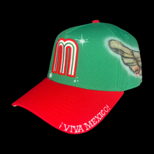 Load image into Gallery viewer, “Viva Mexico” Airbrushed Snapback*GREY UV*
